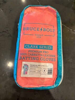 Bruce Bolt Batting Gloves- Pink with Teal -Clark Series